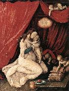 Hans Baldung Grien Virgin and Child in a Room oil on canvas